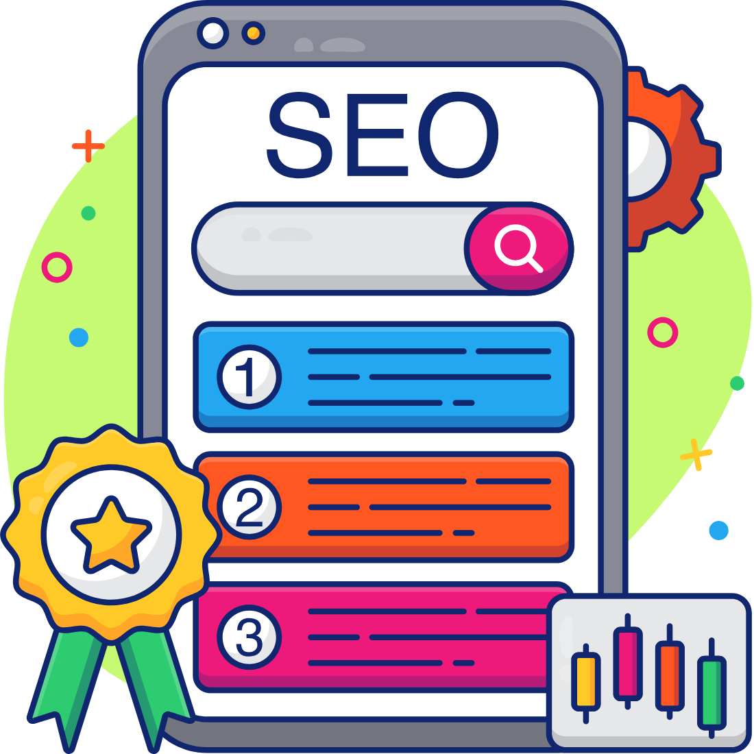 SEO hizmeti ile dijital markalaşma sürecini anlatan bir grafik veya bilgisayar ekranında arama motoru sonuçları.